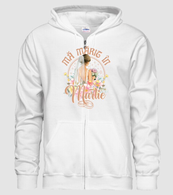 mă mărit - în martie model alb pe tricou