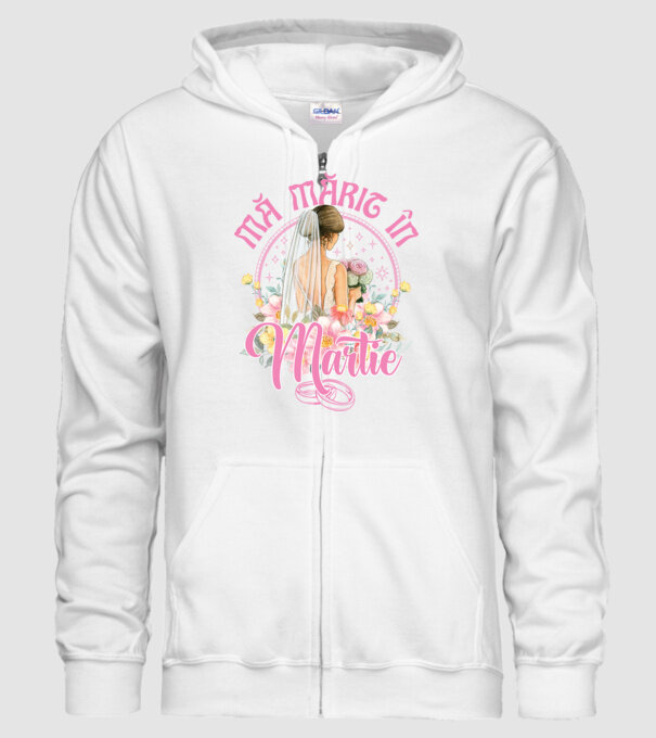 mă mărit - în martie model alb pe tricou