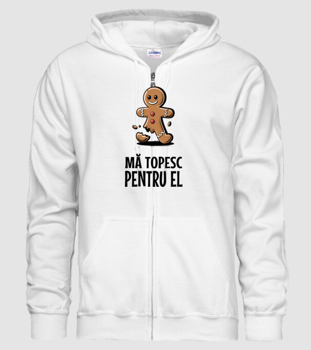 Mă topesc pentru el alb model alb pe tricou