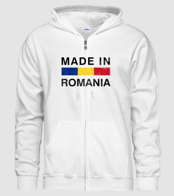 made in romania model alb pe tricou