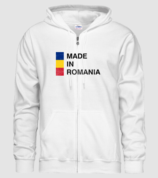 made in romania model alb pe tricou