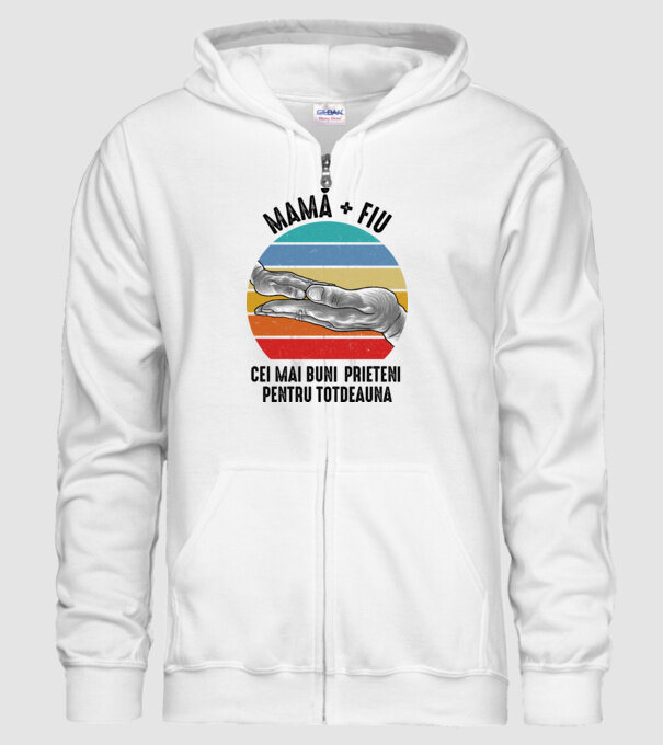 Mamă + fiu - Cei mai buni prieteni pentru totdeauna model alb pe tricou