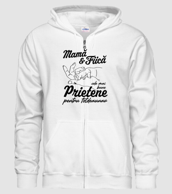 Mamă & fiică - cele mai bune prietene pentru totdeauna model alb pe tricou
