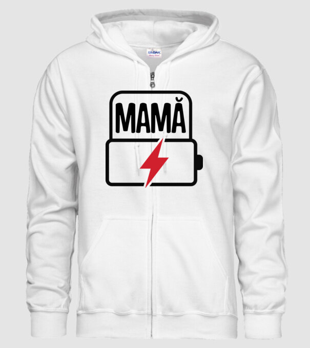 Mamă la încărcat model alb pe tricou