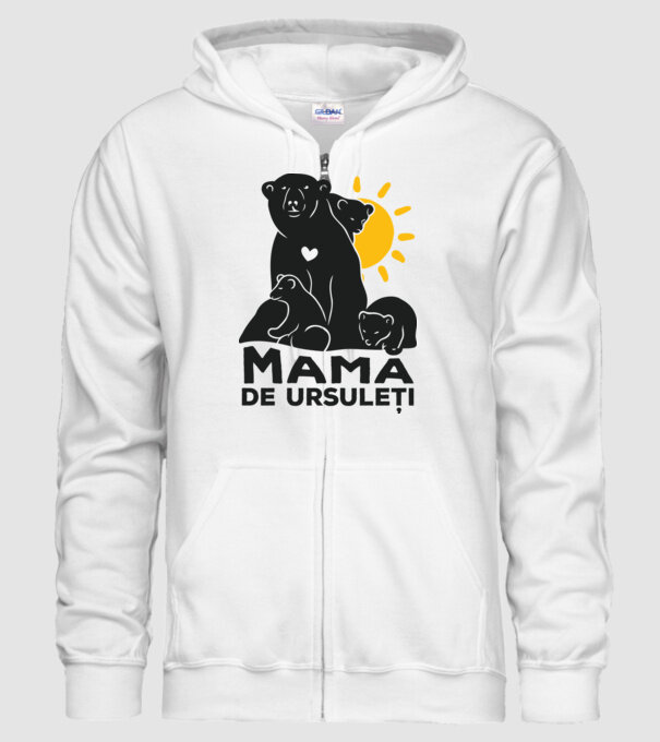 Mamă de ursuleți model alb pe tricou