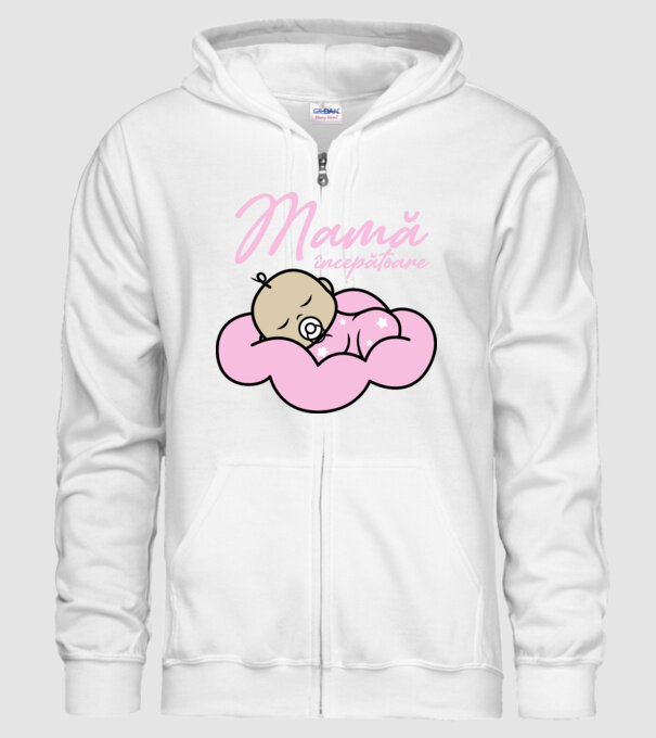 Mamă începătoare model alb pe tricou
