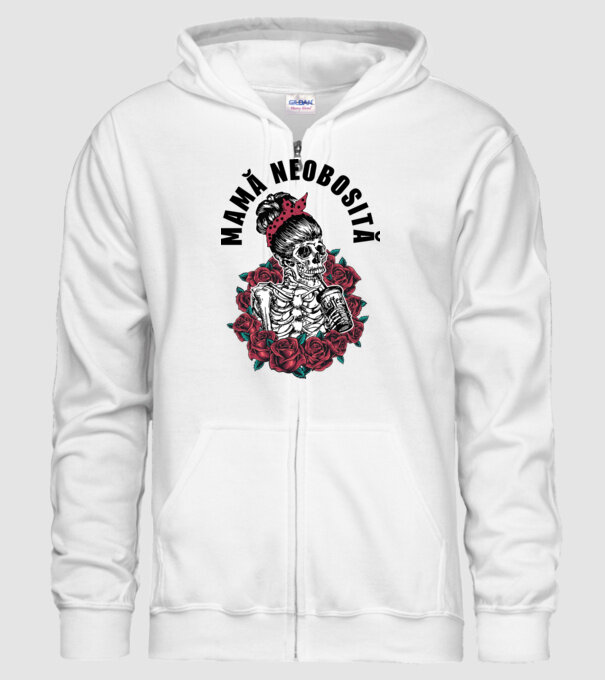 Mamă neobosită model alb pe tricou