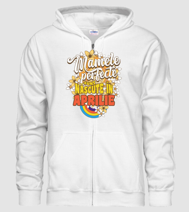 Mamele perfecte sunt născute în aprilie. model alb pe tricou