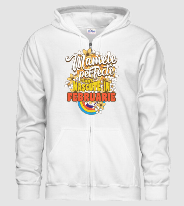Mamele perfecte sunt născute în februarie. model alb pe tricou