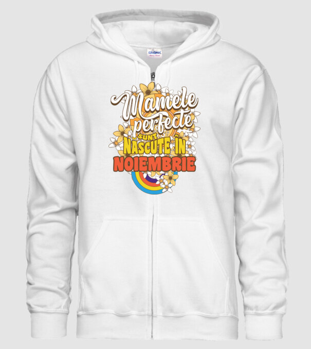Mamele perfecte sunt născute în noiembrie. model alb pe tricou