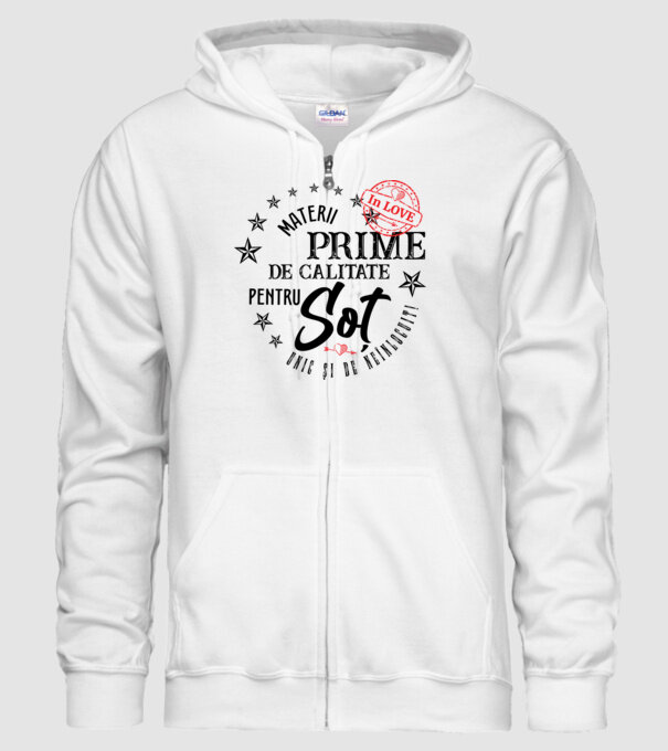 Materii prime de calitate pentru soț model alb pe tricou