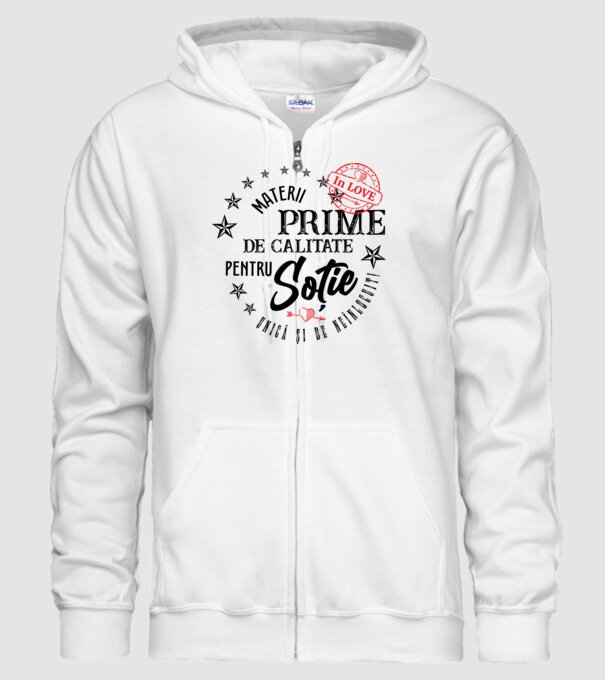 Materii prime de calitate pentru soție model alb pe tricou