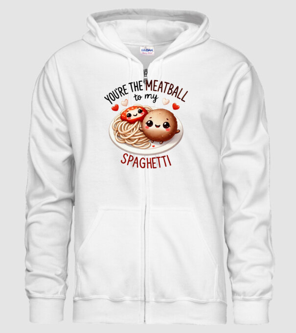 Meatball to my Spaghetti model alb pe tricou