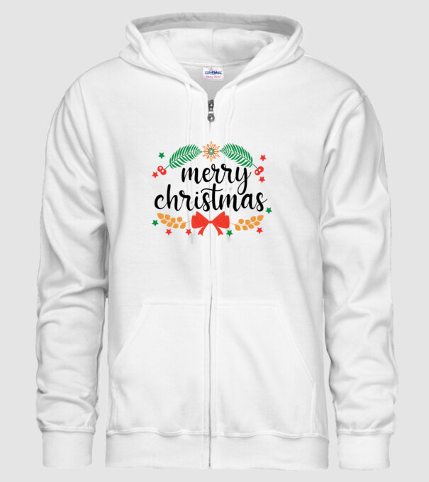 Merry christmas model alb pe tricou