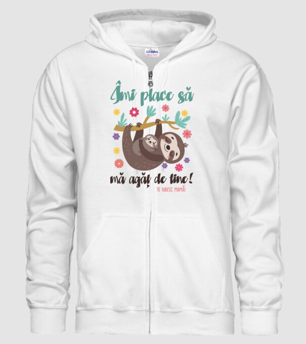 Îmi place că te agăți de mine! model alb pe tricou