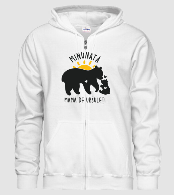 Minunată mamă de ursuleți model alb pe tricou