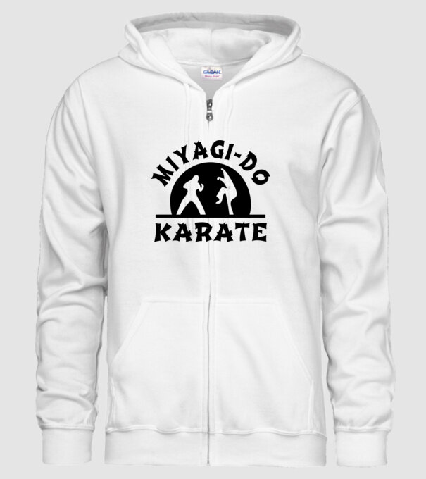 Miyagi-do karate black model alb pe tricou
