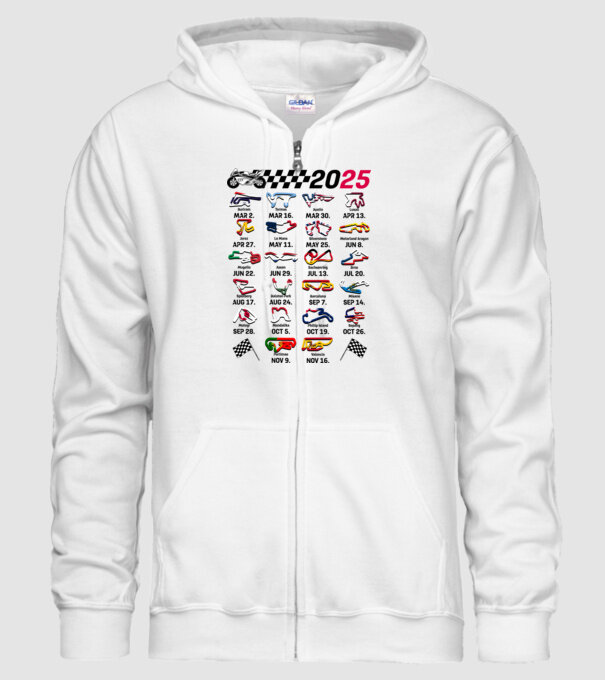 MOTOGP 25 CALENDAR alb model alb pe tricou