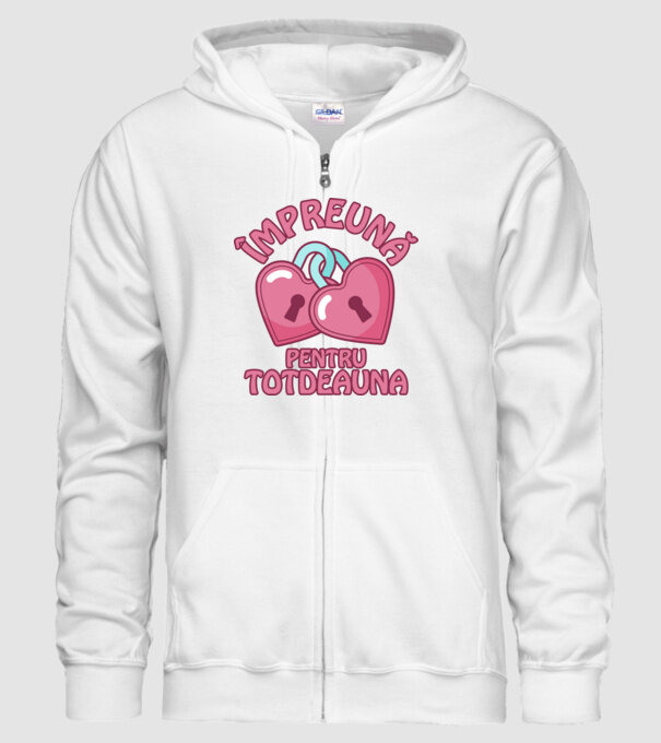 mpreună pentru totdeauna model alb pe tricou