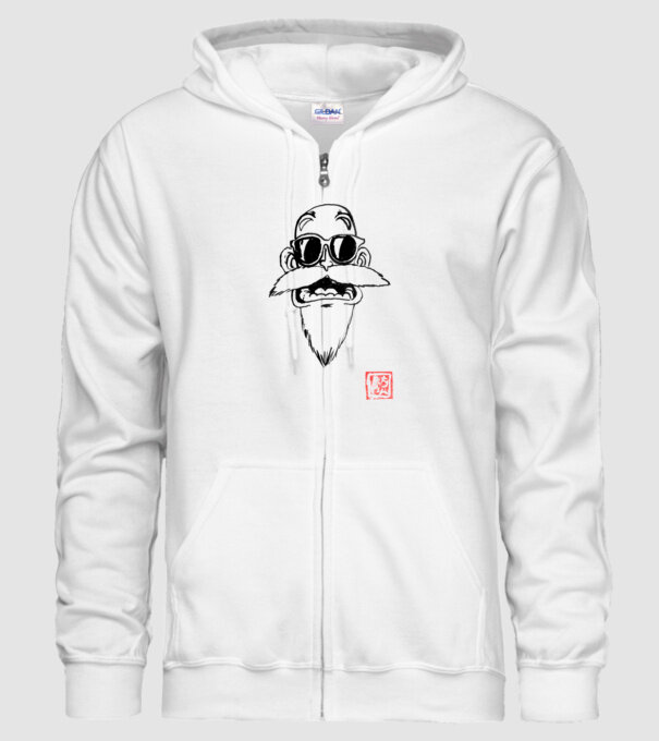 muten roshi art model alb pe tricou
