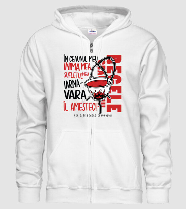 În ceaunul meu - Inima mea - Sufletul meu - Iarna - Vara - Îl amestec - Așa este regele ceaunului! model alb pe tricou