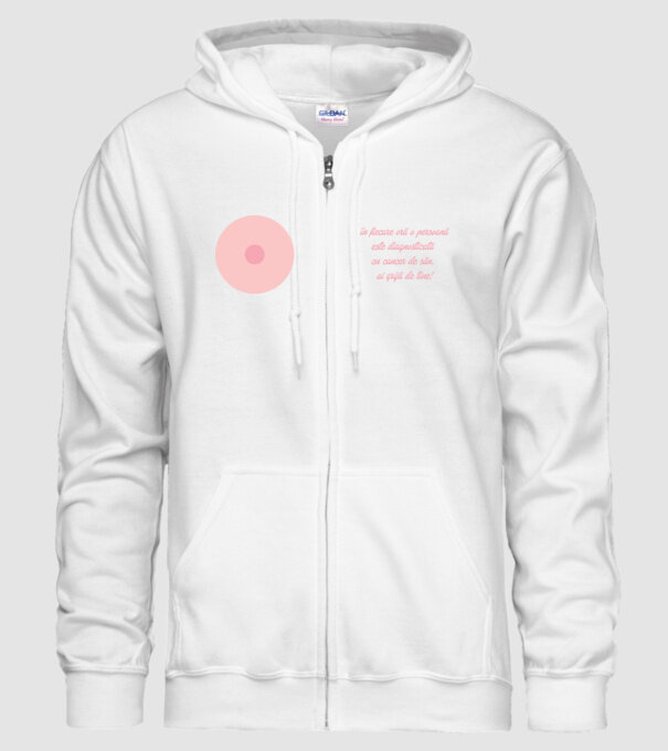 în fiecare oră o persoană este diagnosticată cu cancer de sân. ai grijă de tine! model alb pe tricou
