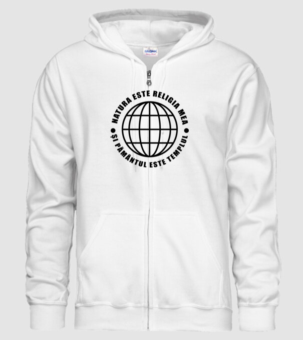 Natura este religia mea model alb pe tricou