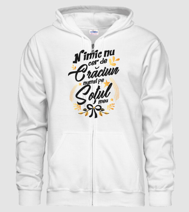 nimic nu cer de Crăciun, numai pe soțul meu model alb pe tricou