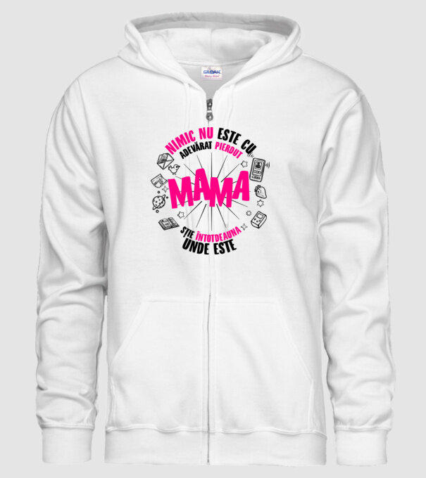 nimic nu este cu adevărat pierdut, mama știe întotdeauna unde este model alb pe tricou