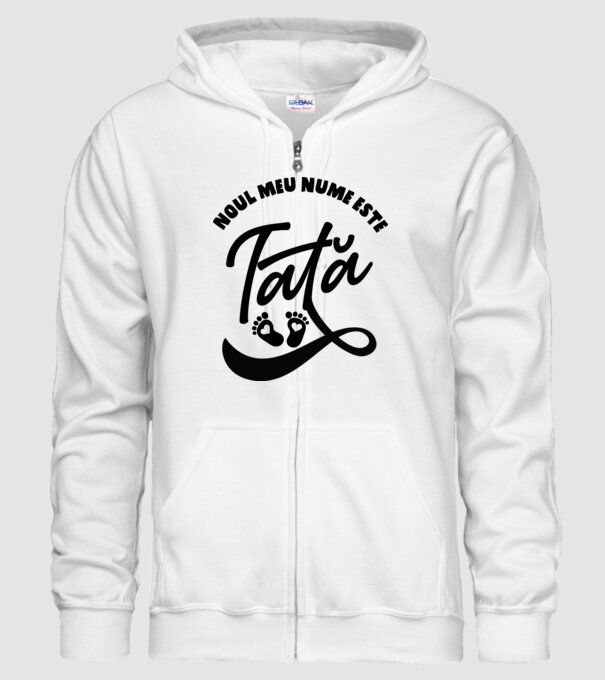 Noul meu nume este Tată model alb pe tricou