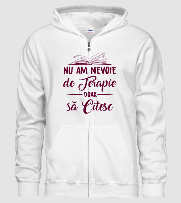 nu am nevoie de terapie, doar să citesc model alb pe tricou