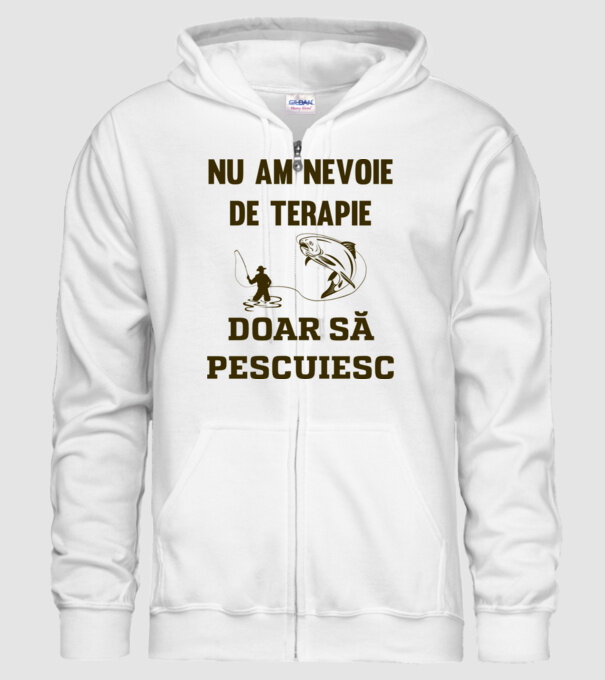Nu am nevoie de terapie, doar să pescuiesc model alb pe tricou