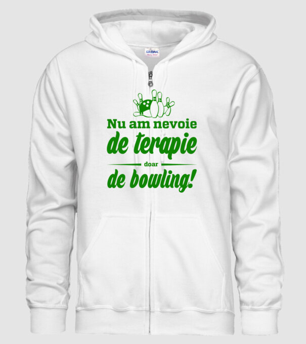 nu am nevoie de terapie doar de bowling model alb pe tricou