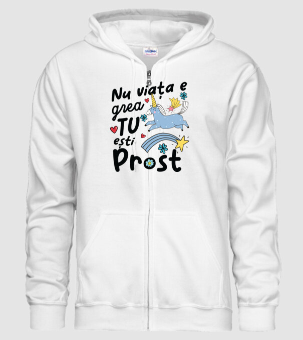 Nu viața e grea, tu ești prost model alb pe tricou