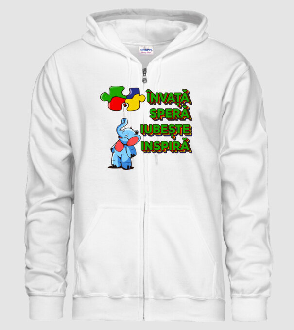Învață, speră, iubește, inspiră model alb pe tricou