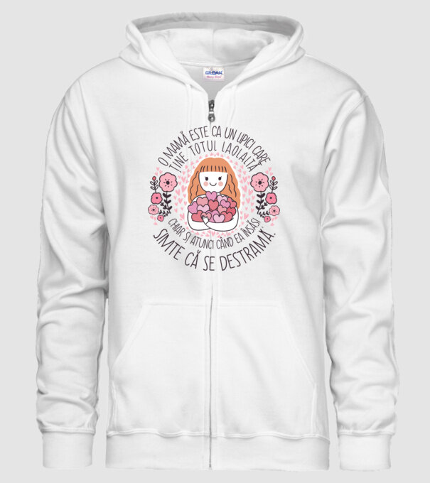 O mamă este ca un lipici care ține totul laolaltă, chiar și atunci când ea însăși simte că se destramă. model alb pe tricou