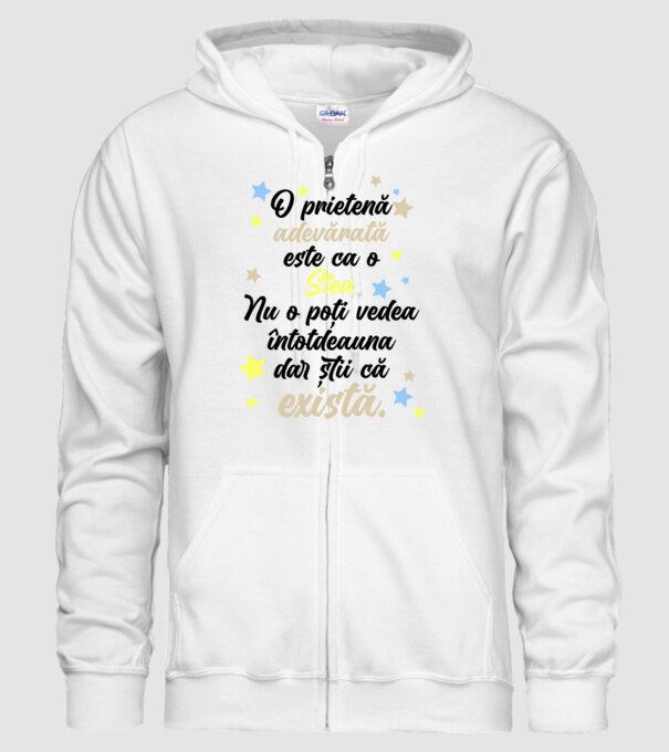 O prietenă adevărată este ca o stea. Nu o poți vedea întotdeauna, dar știi că există. model alb pe tricou