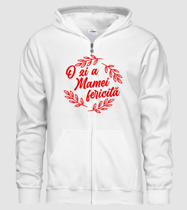 O zi a mamei fericită model alb pe tricou
