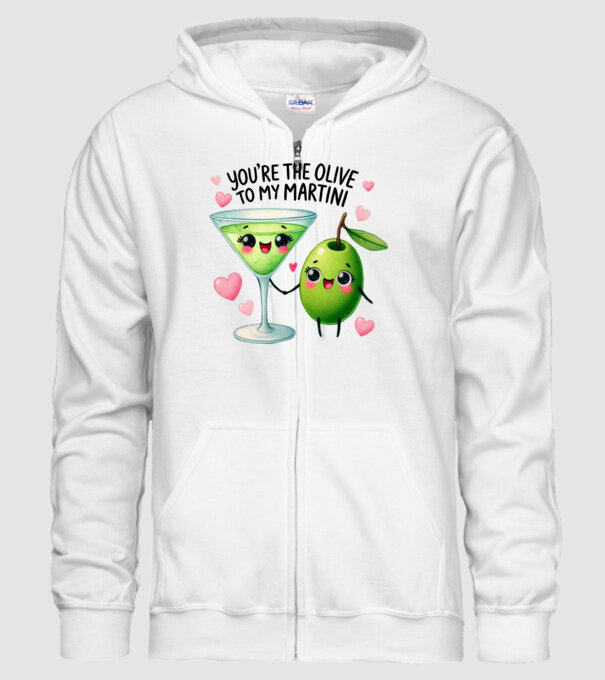 Olive to my Martini model alb pe tricou