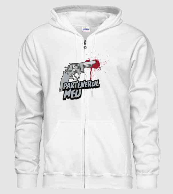 partenerul meu model alb pe tricou