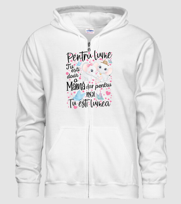 Pentru lume ești doar o Mamă dar pentru NOI TU ești lumea model alb pe tricou