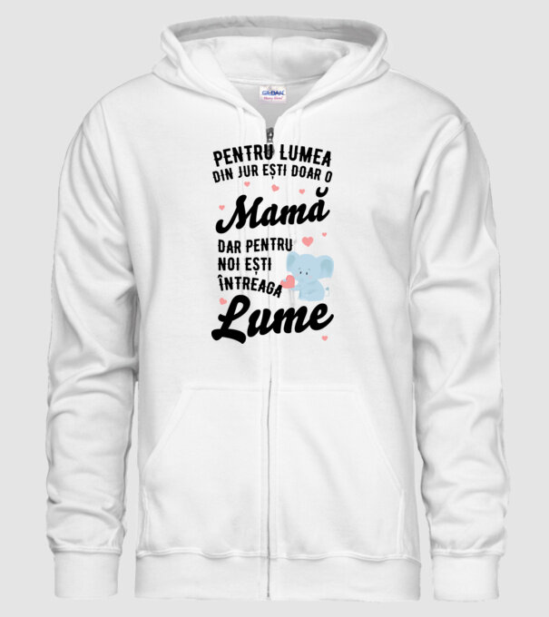Pentru lumea din jur ești doar o mamă, dar pentru noi ești întreaga lumea model alb pe tricou