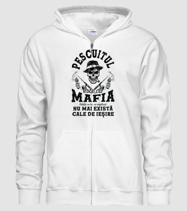 Pescuitul este ca mafia, odată ce te-ai implicat, nu mai există cale de ieșire model alb pe tricou