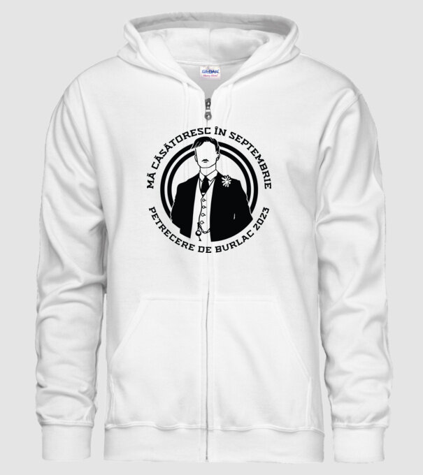 Petrecere de burlac septembrie model alb pe tricou