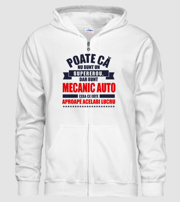Poate că nu sunt un supererou, dar sunt MECANIC AUTO, ceea ce este aproape același lucru model alb pe tricou