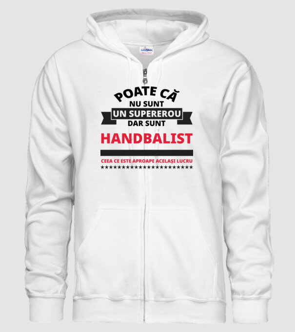Poate că nu sunt un supererou, dar sunt HANDBALIST, ceea ce este aproape același lucru model alb pe tricou