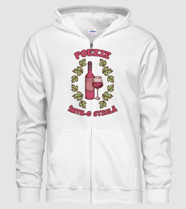 Poezie într-o sticlă model alb pe tricou
