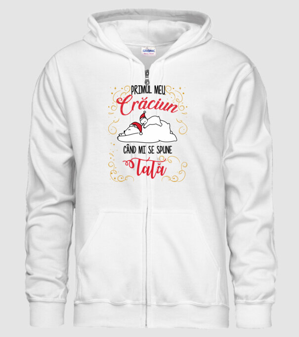Primul meu Crăciun când mi se spune tată! model alb pe tricou