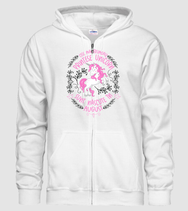 Cele mai frumoase prințese unicorn sunt născute în August model alb pe tricou