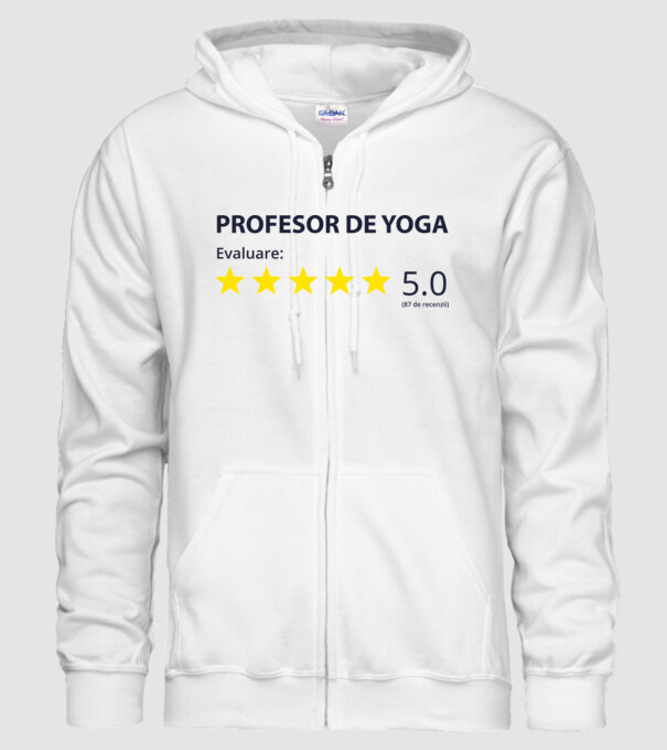 profesor de yoga evaluare model alb pe tricou